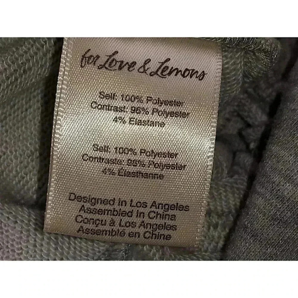 FOR LOVE LEMONS GRAY DRAWSTRING WAIST  ZIP HOODIE SWEAT Jumpsuit SIZE XL - Picture 8 of 9